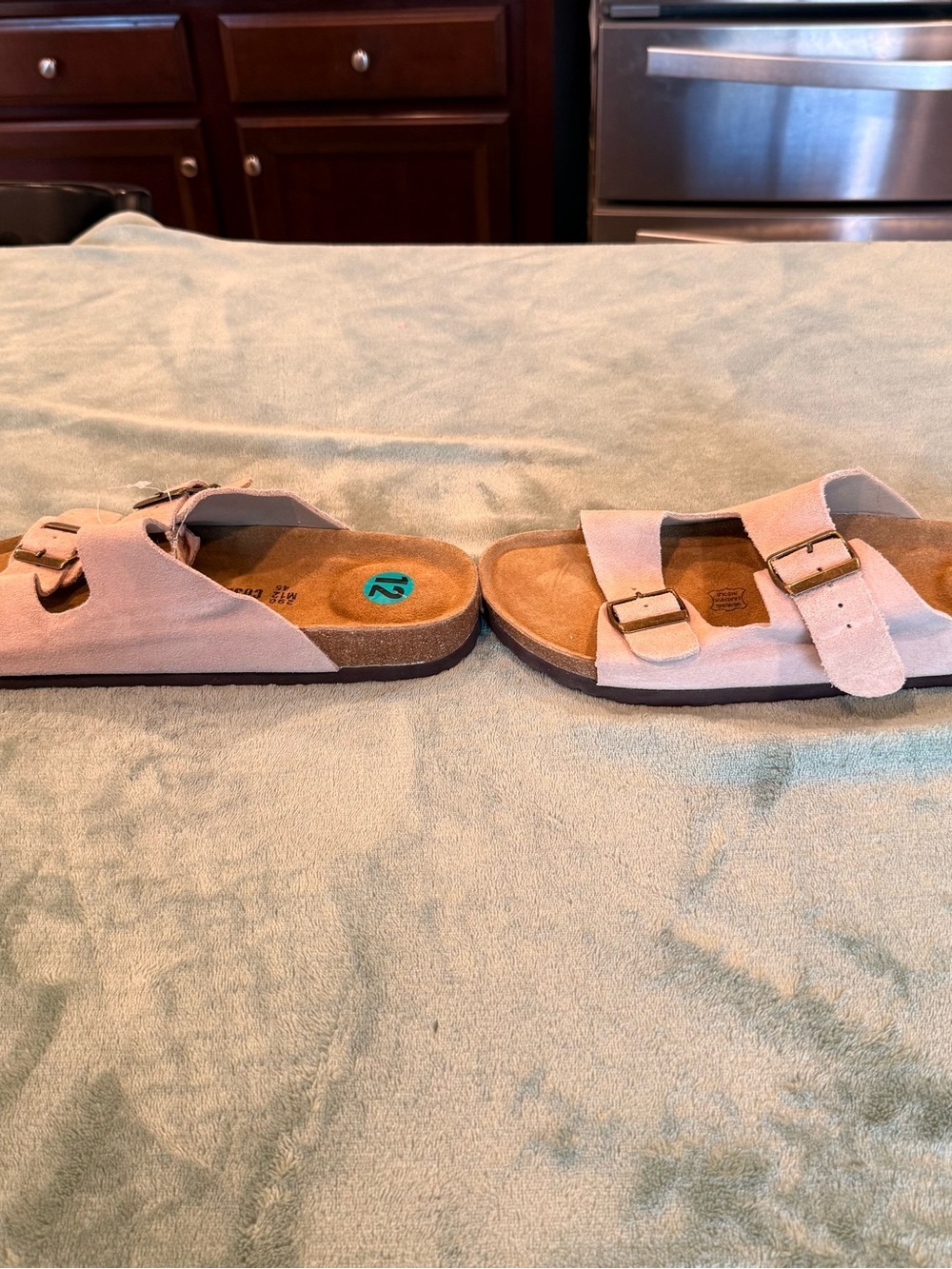 Cushionaire Lane Suede Double Buckle Slide Sandals Women’s 12 EU 45 - Picture 7 of 10